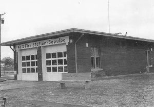 The original Fire Station on the corner of Dewey and Mission. (Photo courtesy Sapulpa Historical Society)