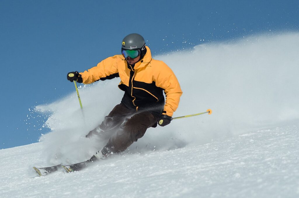 man using ski