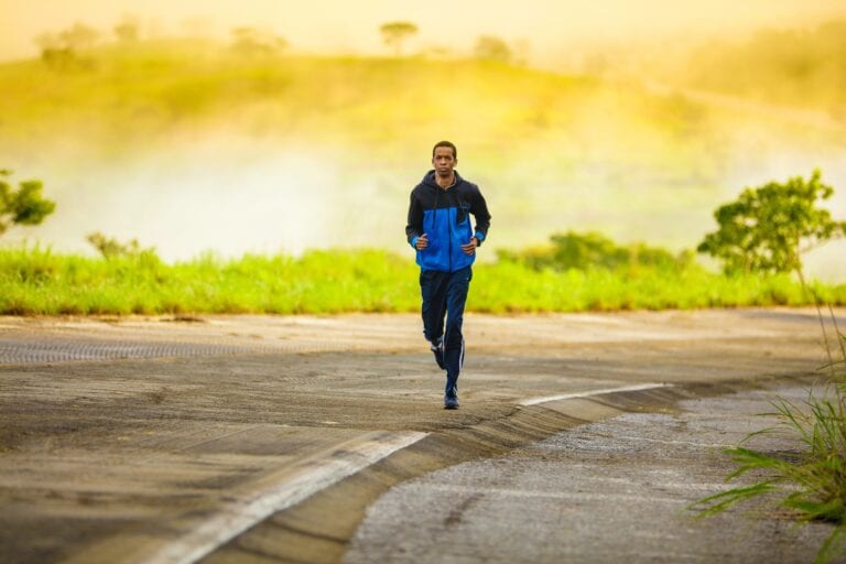 man, jogging, running man
