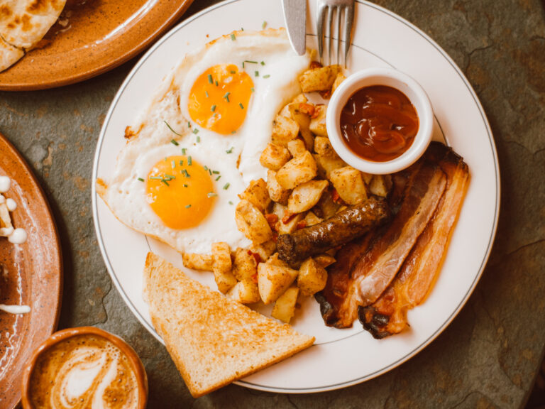 Fried food on white round plate