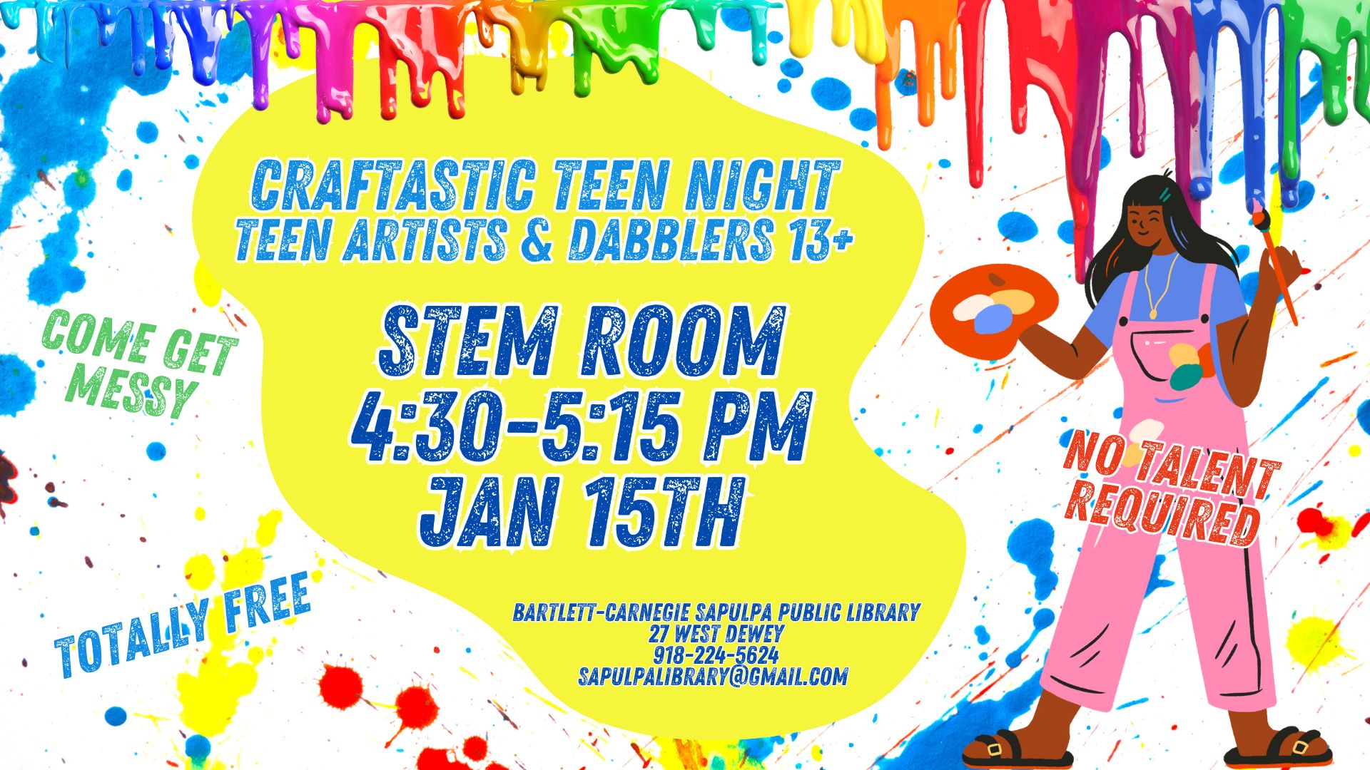 Craftastic Teen Night at the Sapulpa Public Library