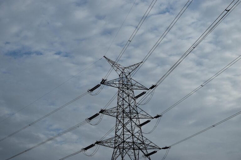 electricity, cables, transmission tower, electrical cables, electrical wires, overhead power line, power tower, electricity pylon, nature, tower, structure, industry, sky