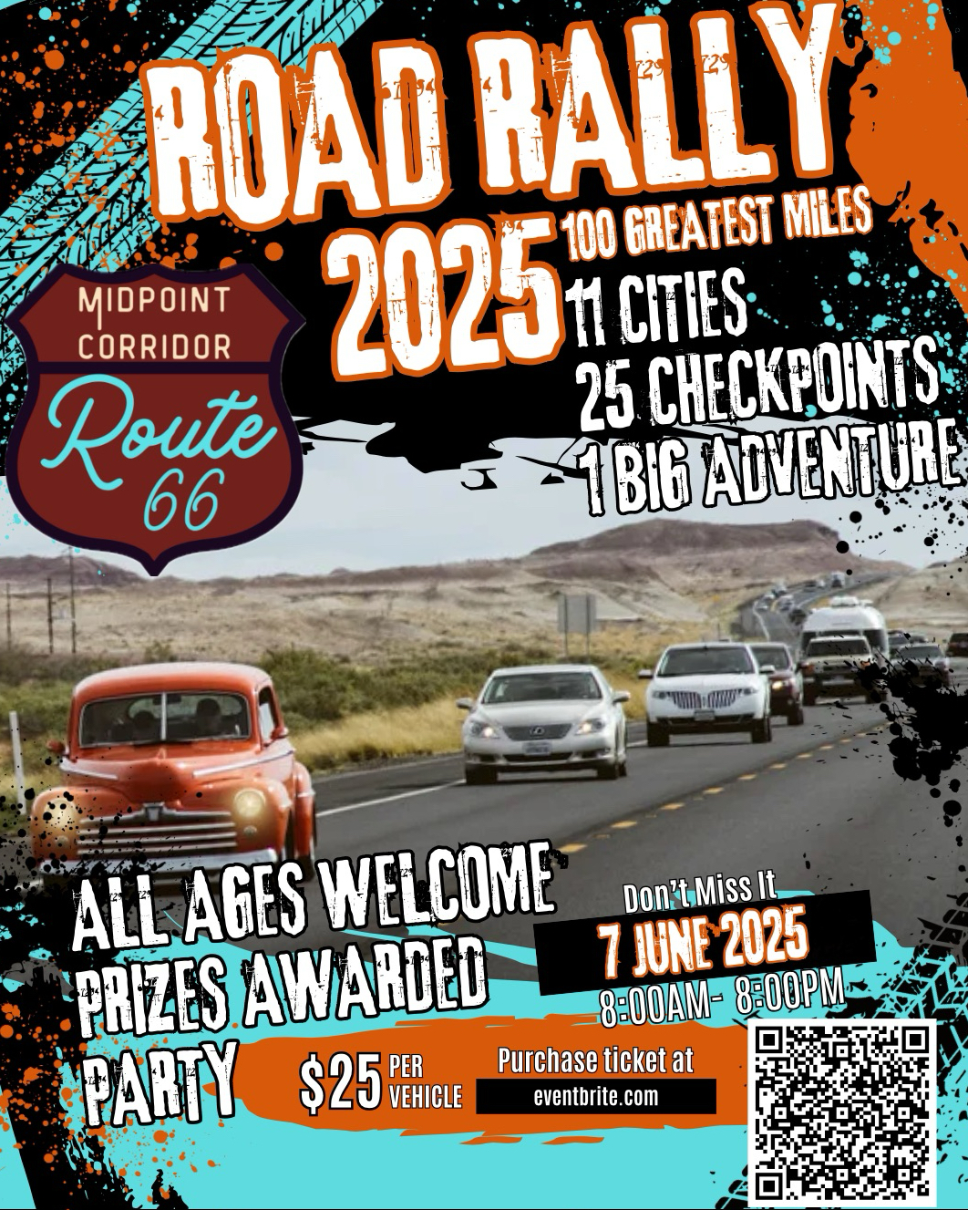 Route 66 Midpoint Corridor Road Rally 2025