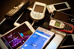 Several cell phones. Android, Nokia and more.