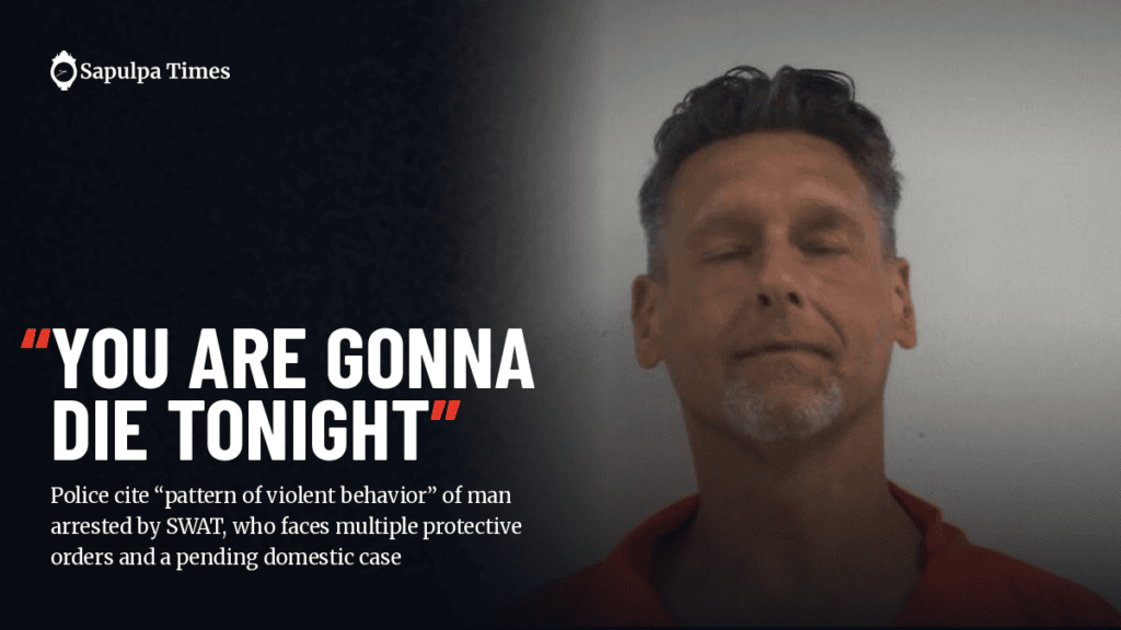 Steven Kinman booking photo with quote "You are gonna die tonight"